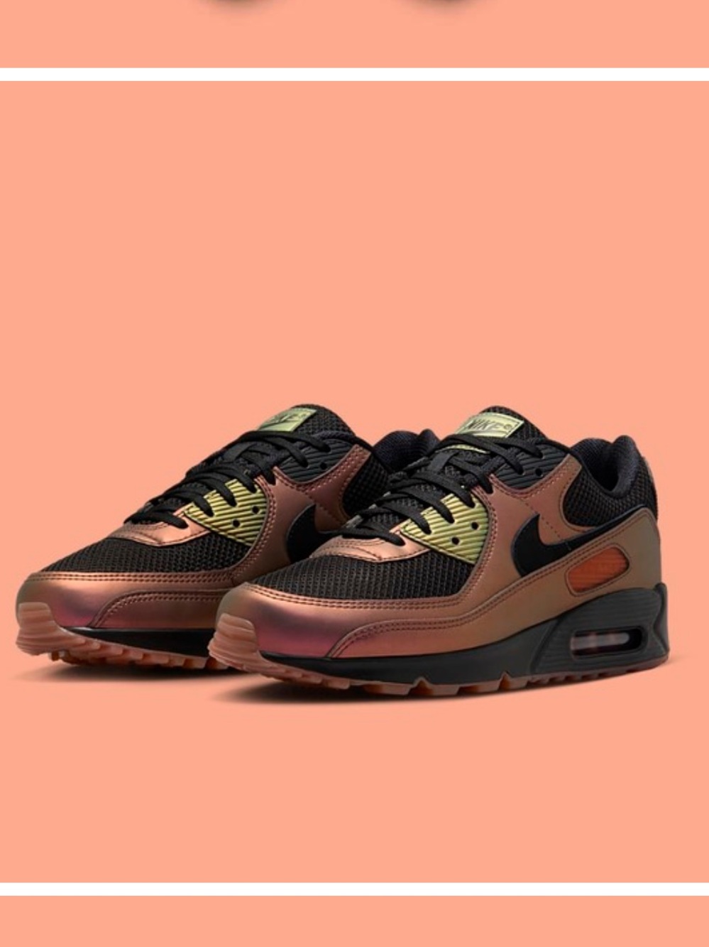 Nike Air Max 90 'Black Metallic Copper' (AKA
'Scarab') Women’s 7.5 Mens 6 - Picture 2 of 11